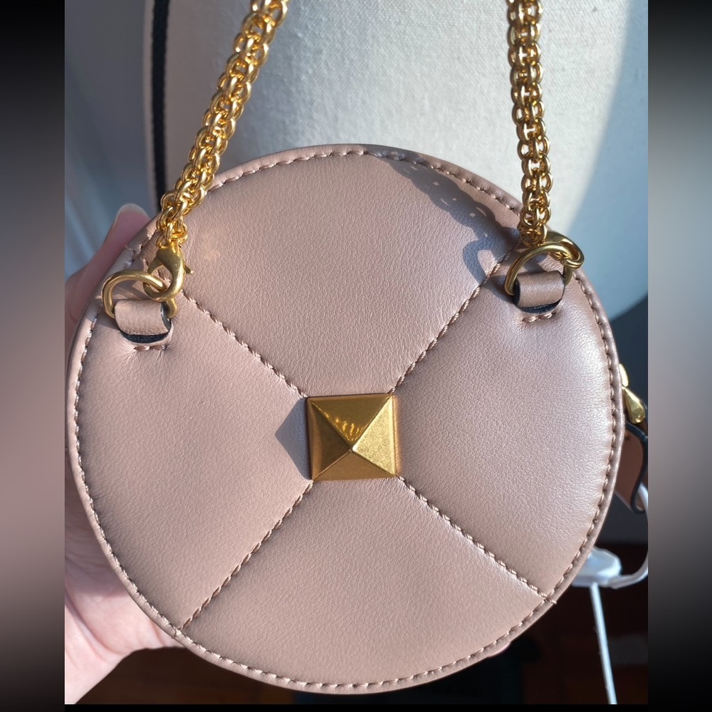 1st Prize 🏆 HP VALENTINO GARAVANI ROMAN STUD PURSE ROSE CANNELLE NEW SOLD OUT! - Picture 10 of 15